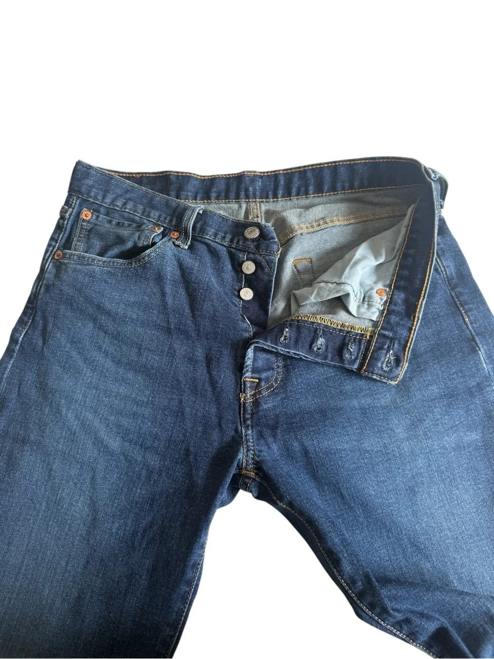 Levi's 501 Original Fit Jeans Men's 32x34 Uncanny Medium Blue Indigo Wash